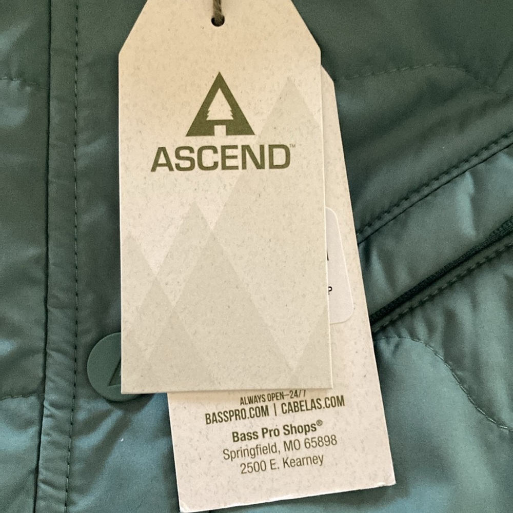 Ascend women’s XL hooded jacket outdoors hiking green peaks nylon fleece - Picture 4 of 11